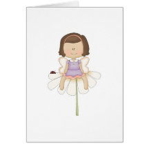 Cute Little Flower Fairy Girl Greeting Card