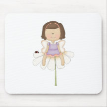Cute Little Flower Fairy Girl Mouse Mats