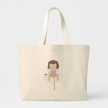 Cute Little Flower Fairy Girl Tote Bags