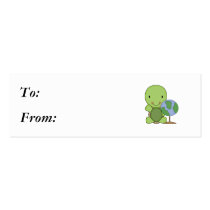 cute little geography turtle business card