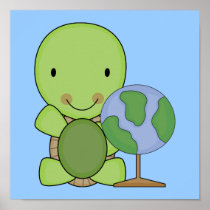 cute little geography turtle posters