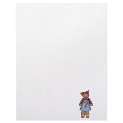 cute little ginger girl personalized letterhead by doonidesigns