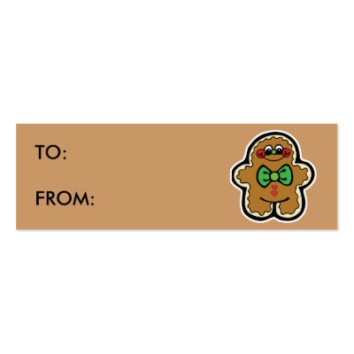 cute little gingerbread man gift tags business card by doonidesigns