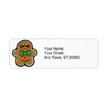 cute little gingerbread man custom return address label