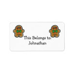 cute little gingerbread man custom address label