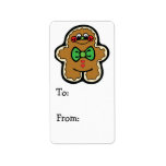cute little gingerbread man address label