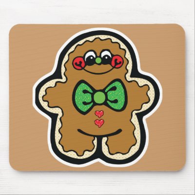 cute little gingerbread man mousepad by doonidesigns