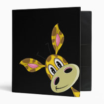 Cute Little Giraffe Black Binder binders