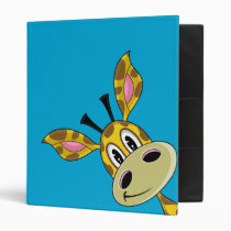 Cute Little Giraffe Blue Binder binders