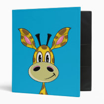 Cute Little Giraffe Blue Binder binders