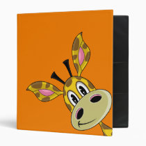 Cute Little Giraffe Orange Binder binders