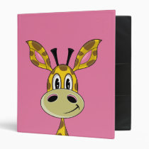 Cute Little Giraffe Pink Binder binders