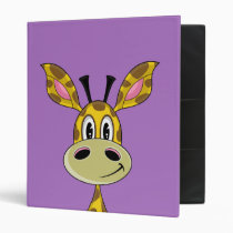 Cute Little Giraffe Purple Binder binders