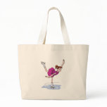 cute little girl figure skater spinning canvas bags