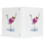 cute little girl figure skater spinning binders
