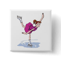 cute little girl figure skater spinning