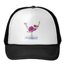 cute little girl figure skater spinning hat