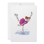 cute little girl figure skater spinning custom invitation