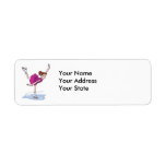 cute little girl figure skater spinning custom return address label