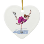 cute little girl figure skater spinning christmas ornament