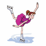 cute little girl figure skater spinning photo cutout