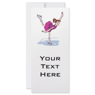 cute little girl figure skater spinning rack cards by sports_shop