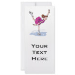 cute little girl figure skater spinning rack cards