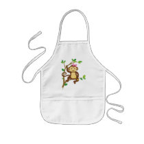 Cute Little Girl Monkey Aprons