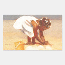 Cute little girl playing in sand sticker
