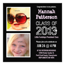Cute Little Girl Preschool Kindergarten Grad Party Custom Invites