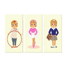 Cute little Girl Set of Canvas Picture Prints Gallery Wrap Canvas