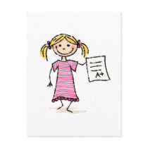 Cute little girl with A plus grade Postcard