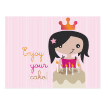 Cute little girls birthday card post card