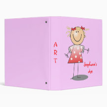Cute Little Girl's Drawing and Art Book Binder
