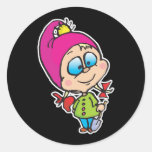 cute little gnome round sticker