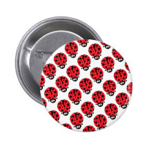 cute little goofy ladybug with lots of spots pinback button