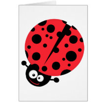 cute little goofy ladybug with lots of spots card