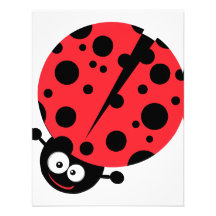 cute little goofy ladybug with lots of spots personalized invitations