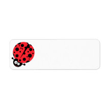 cute little goofy ladybug with lots of spots labels