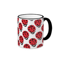 cute little goofy ladybug with lots of spots coffee mugs