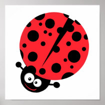 cute little goofy ladybug with lots of spots poster