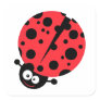 cute little goofy ladybug with lots of spots square sticker