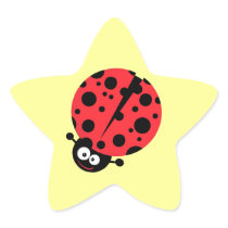 cute little goofy ladybug with lots of spots star stickers