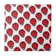 cute little goofy ladybug with lots of spots ceramic tiles