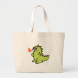 cute little green fire dragon monster bags