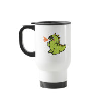 cute little green fire dragon monster mugs