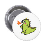 cute little green fire dragon monster pin