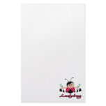 cute little lady ladybug with flowers stationery paper