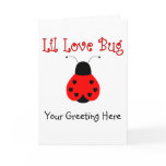 Cute Little Love Bug Heart Ladybug Greeting Card