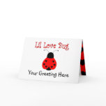 Cute Little Love Bug Heart Ladybug Greeting Card